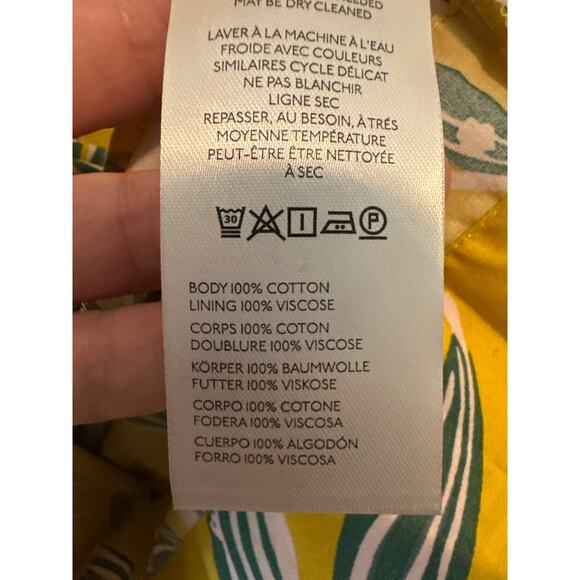 Anthropologie NWT The Somerset Strapless Maxi Dress Yellow Leaf Print L - Picture 9 of 10